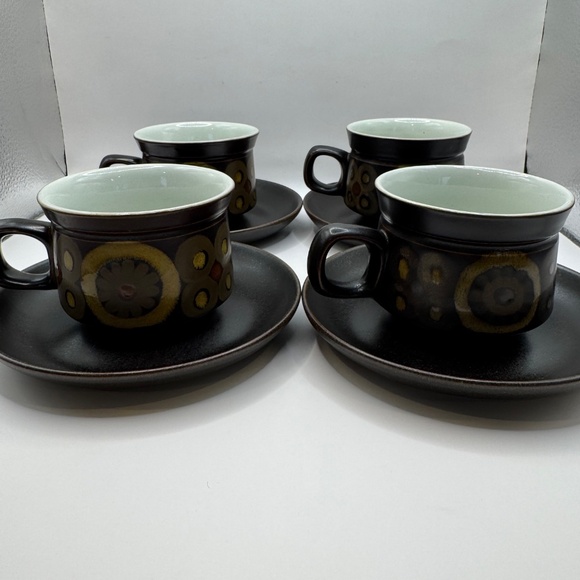 Denby Arabesque Short Coffee Cup and Saucer Set of 4. - Picture 4 of 13